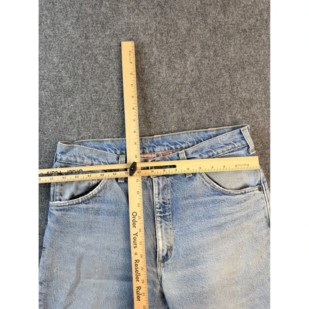 Vintage Carhartt 34x34 Light Wash Denim Jeans USA Made Workwear Straight Leg Men